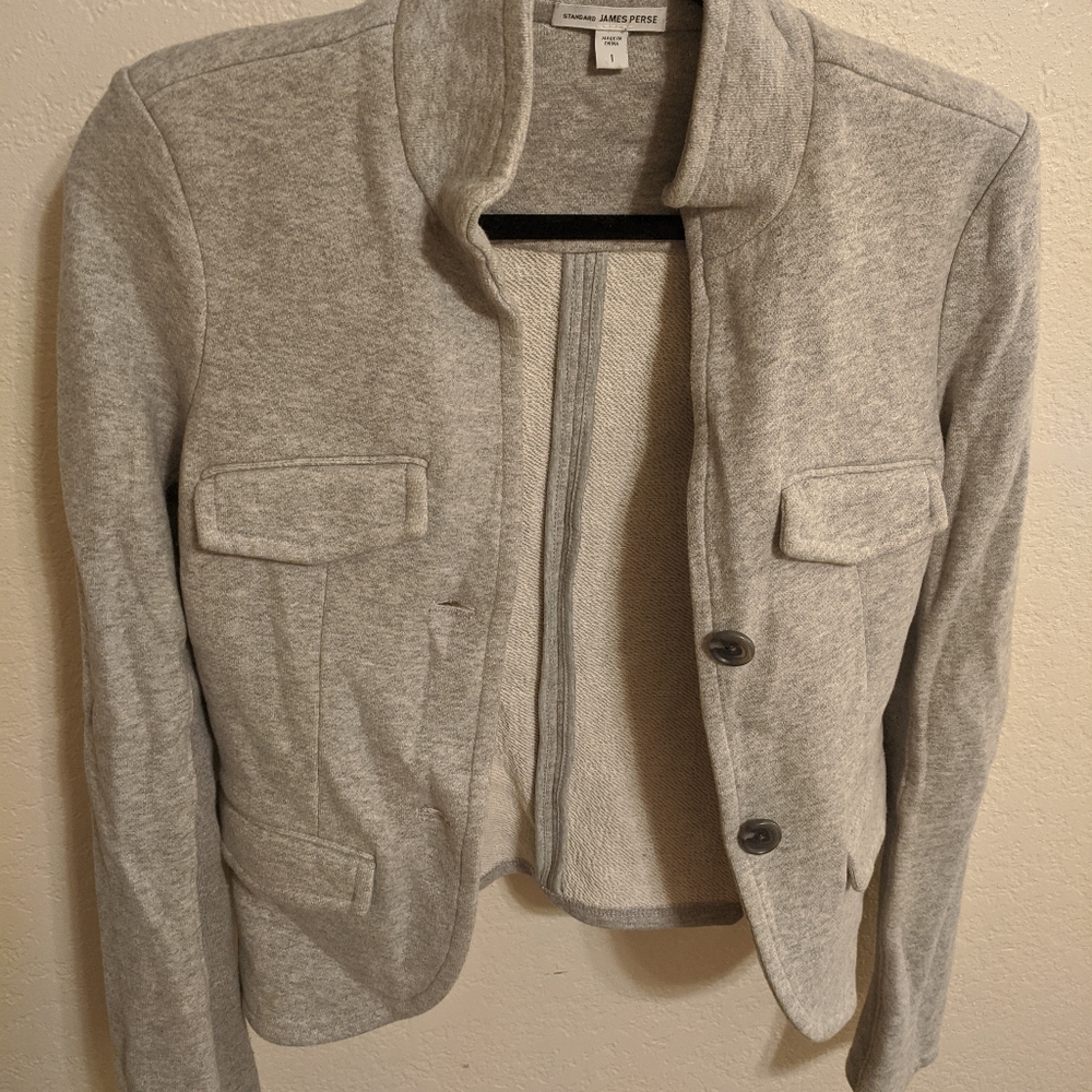 James Perse size 1 light gray soft blazer